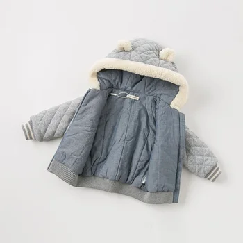 DBA10921 dave bella pozimi baby fantje hooded žepi plašč dojenčka oblazinjeni jakno otrok visoke kakovosti plašč, otroci oblazinjeni vrhnja oblačila