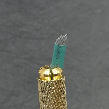 0.18 mm Microblading igle zelene barve 16 pin stalno ličila tatoo rezilo tebori rezilo igle za ročno pero 3D vezenje eyeliner