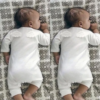0-24M Novorojenega Dojenčka Baby Boy, Girl Obleke Barva Nazaj Krilo Malo Angel Romper Jumpsuit Playsuit Oblačila