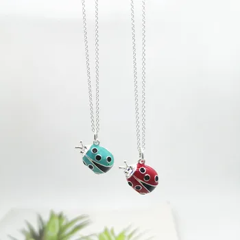 1: 1 funt srebro 925 klasičnih izključno modra rdeča beetle obesek ženske ogrlica nakit počitnice darilo