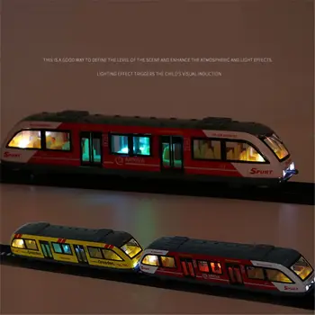 1:64 Magnetni Potegnite Nazaj Zlitine Povezan Podzemno Železnico Progi Vlak Zlitine Model Igrače Sound & Light Avto Zbiranje