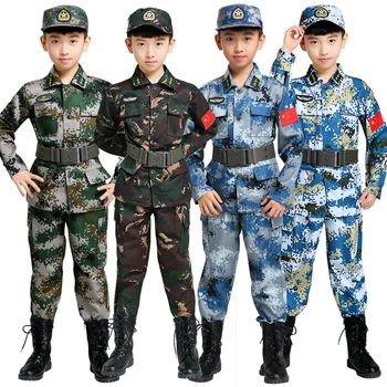 100-180 cm Otroci Vojaško Usposabljanje za Boj proti Kostume Otrok Stopnji Uspešnosti Oblačila Fantje Vojske Maskirno Obleko za Otroke