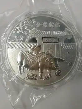 1000g Silver Plated Kovanec Leto PRAŠIČA velik Spominski 1 kg Kovancev Kitajski Zodiak Živali za Zbiranje ali zaslon