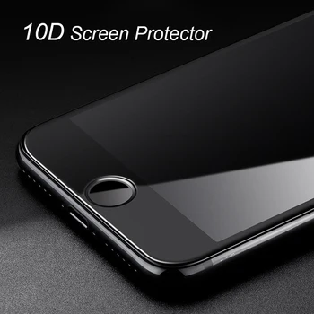 10D Zaščitnik Zaslon Kaljeno Steklo Za iPhone 6 6s 7 plus 8 XR X XS iPhone Xs Max polno kritje Zaščitno Steklo