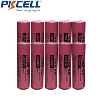 10pcs PKCELL 18650 3,7 v litijeve baterije li ionska baterija za polnjenje PIS 18650 2200mah Baterije Za Led Svetilka