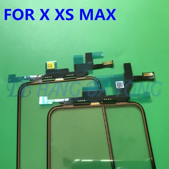10pcs testirajo novo izvirno, zaslon na dotik, računalnike za iPhone X XS MAX monitor spredaj steklena plošča senzorja s kratkimi prožni kabel
