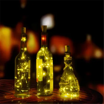 10Pcs/veliko Steklenico Vina Luči 2M 20 LED Plute Oblikovan Zvezdnato Niz Luči Božič Valentines svate, Dekoracijo svetlobe