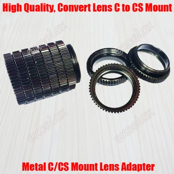 10PCS/Veliko Visoko Kakovostnih 5 mm Višina C do CS Mount Objektiva Adapter Ring Aluminij Zlitine Adapter Pretvornik za Varnostne Kamere CCTV