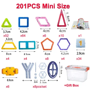 110/201pcs Mini Velikost Magnetnega Igrače konstrukcijski Set Magnetnih Oblikovalec 3D Modeliranje Gradbenih Blokov za Otroke, Darila za Rojstni dan