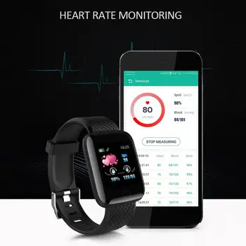 116 PLUS Pametna Zapestnica Watch Bluetooth 4.2 Srčni utrip/Kisik BloodPressure SportFitness Tracker Smart Nepremočljiva Watch