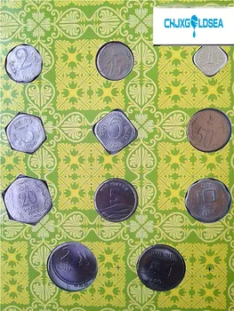 11pieces Indijski kovancev Lepa knjiga card, ki je nameščena kovancev darilo prisoten