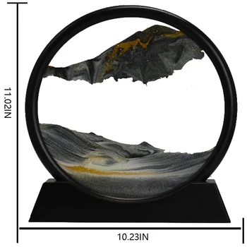 12 Drsečega Peska v slikah, Okrogle Steklene 3D Globoko Morje Sandscape V Gibanju Zaslon Teče Pesek Okvir