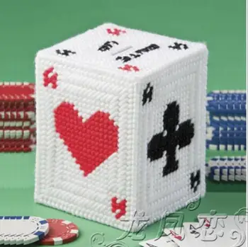 12x12x14cm Poker kartonske škatle za shranjevanje tkiva polje za vezenje za vgradnjo DIY za ročno obrt nastavite Crocheting pletenje needlework stavka