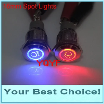 16 mm 12V LED Spot Luči Simbol Avto Pritisni Gumb Stikalo,št žice