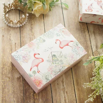 18*12*4.8 cm 10pcs Romantično Flamingo Design Papir Polje, Kot je Piškotek Sladkarije Ročno izdelane Škatle Darilni Embalaži svate Uporabo