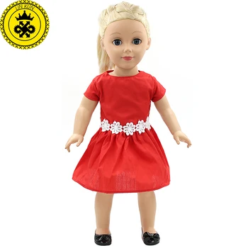 18 Cm, 18-inch Dekle Lutka Princesa Lutka Dodatki Rdeče Svile Z Belo Rožo Najboljšo Obleko Lutka Obleko Za Dekle Slog MG-157