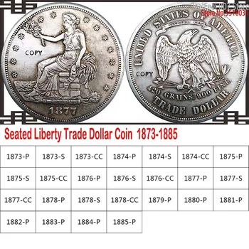 1873-1885 25pcs ZDA Nastavite Kovanec Trgovine Dolar Silver Plated Kopijo Kovancev Darilo Doma Dekoracijo Kovancev