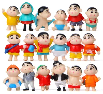 18pcs/1 lota Voščenka Shin-chan 4.5 cm Miniaturne Igrače Akcije Slika Brinquedo Igrača za Otroke Rojstni dan Darilo #n761
