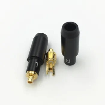 1Pair MMCX Moški Pozlačen za Slušalke Pin Plug za Shure ED5 SE535 Ravne Oblike DIY Priključek Dolgo Vrsto