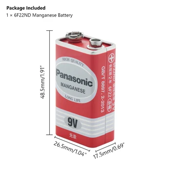 1pc Original Panasonic 6F22ND Zelene Energije Baterije PPP3 6F22 6LR61 9V Težka Suhe Baterije za Dima Alarm Interkom Igrače