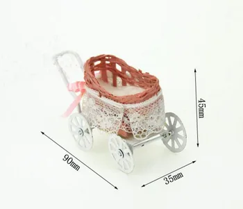 1pcs Ustvarjalno, srčkan Lutka hiša Mini dekor Dodatki, otroški voziček Model Lutka Hiša Oprema igrače darilo