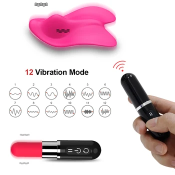 2 v 1 Brezžični Hlačke Vibrator za žensko Klitoris Stimulator z Daljinskim upravljalnikom Šminko, Dildo, Vibrator Sex igrače za Odrasle