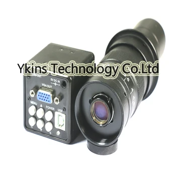 2 v 1, USB, VGA izhodi CCD, CMOS-industrijsko digitalni mikroskop, Kamera+130X ALI 180X C-Mount objektiv za bga IC telefon pcb