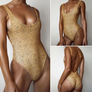 2019 Lok vozel Polka dot Leopard Bikini žensk, Visoke Noge cut kopalke ženske Belušno kopalke Seksi Brazilski kopalke Plavati Lady