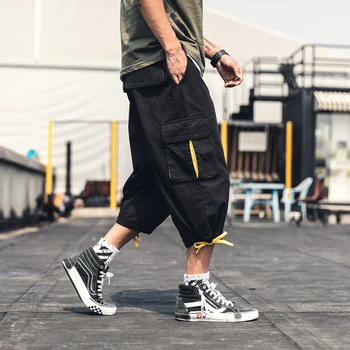 2019 poletje slog moških ulične tele-dolžina hlače vrvico bombaž hlače hip hop joggers LBZ109