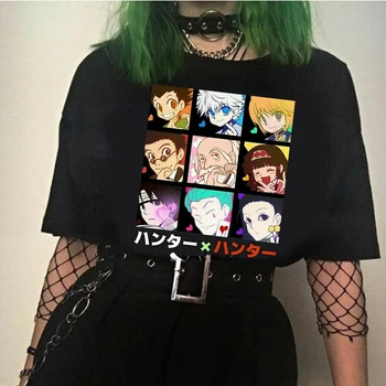 2020 Hunter X Hunter Tshirt Moški Kratek Rokav Killua Zoldyck T-shirt Posadke Vratu Opremljena Mehko Bombažno Anime Manga Tee Shirt Oblačila