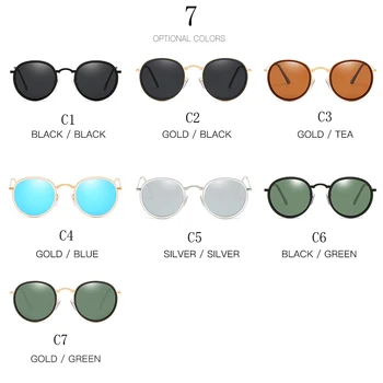 2020 Krog Polarizirana sončna Očala Moških sončna Očala Polaroid Ženske Kovinski Okvir Črne Leče za Očala Vožnje Očala UV400