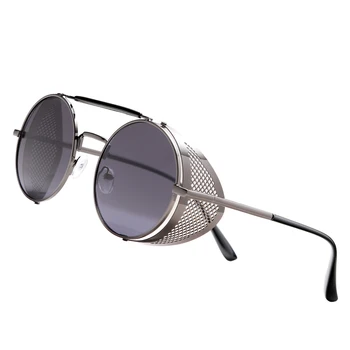 2020 Mate Retro Steampunk sončna Očala Krog Oblikovalec Steam Punk Kovinski Ščitniki sončna Očala Moški Ženske UV400 Gafas de Sol