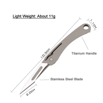 2020 Mini TC4 Titana Žep Folding Nož Ključnih Verige Rezilo Pismo Odpirač Prenosni Zunanji Tabor Preživetja EOS Orodje za Darilo