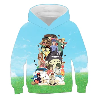 2020 nove Trenirke Otroci Anime Totoro Design Vrhovi Risank Anime Puloverji hoodie smešno Japonska Slog Za Otroke, Oblačila Jeseni