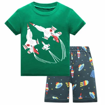 2020 novega modela, bombaž visoke kakovosti fantje zelen dinozaver pižamo pyjama otroci fantje shark pižamo otroška oblačila sklop