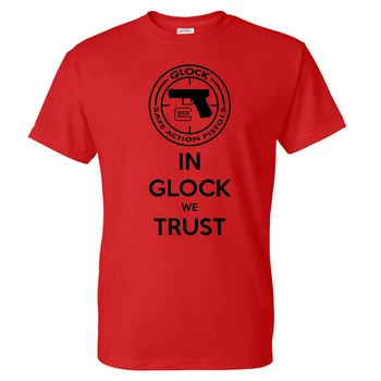 2020 Novo Glock Pismo Vzorec Natisni T-shirt Pištolo Logotip Moda Ulične Moški Ženske Visoke Kakovosti Bombaž Majica Tees Vrhovi Moški