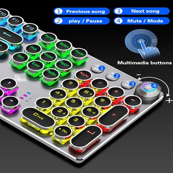 2020 novo Igro Mehanski Keyboard104 tipke LED Backlit Anti-prikazen žično gaming Tipkovnica USB multimedia rotacijski tipke