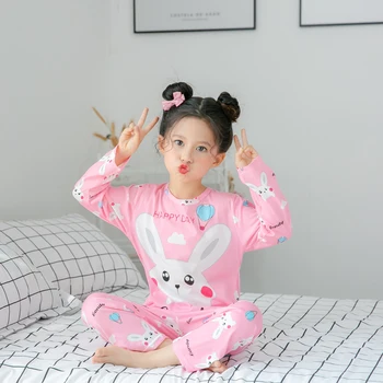 2020 otroške Pižame Nastavite Poletje dolgo rokavi T Shirt Obleko Otroci Pižame Fantje Dekleta Pižame Baby jeseni Sleepwear 3-12yrs