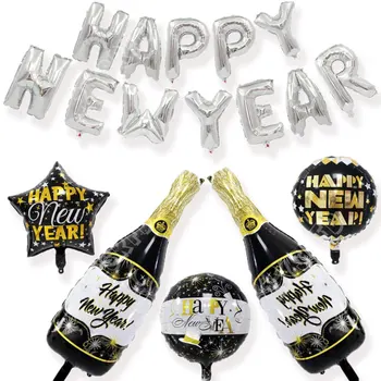 2021 Srečno Novo Leto Balon Party Dekoracijo Šampanjec, Vino, Steklenica Baloni Novo Leto Balonov, Božični Okraski, Blago