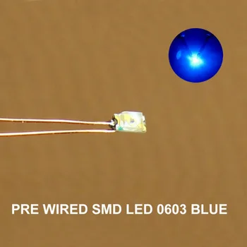 20pcs 0603 SMD LED Model Vlak HO N OO Obsega Vnaprej vgrajena mikro litz žično LED vodi C0603 20pcs 7 različnih Barv