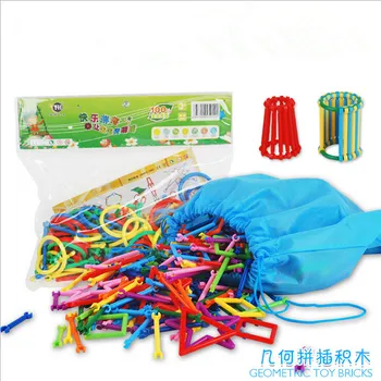 256Pcs/paket Baby Plastičnih Inteligence Palice Izobraževalne Gradnike, Igrače, Ročno izdelane DIY Otroci Zgodnjega Učenja Darila