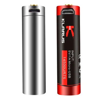 2pcs KLARUS 14500RU75 14500 Li-ionska baterija 750mAh 2.77 W z Mikro-USB kabel za polnjenje baterije za ponovno polnjenje