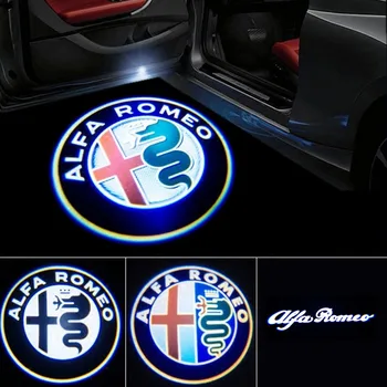 2Pcs Nove modne LED Avtomobilska Vrata, Dobrodošli Svetlobni Logotip Projektor za Alfa Romeo Giulia Giulietta Mito Stelvio Brera 147 156 159