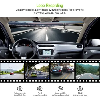 3 Palčni Avto DVR 120 Stopnja širokokotni Dash Cam Dvojno Objektiv 1080P WIFI G-senzor Avto Digitalni Video Snemalnik Z Night Vision