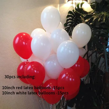 30Pcs valentinovo Dekor Bela Rdeča Konfeti Latex Baloni Komplet Rojstni dan, Poroka Okraski Stranka Darilo Otroci Odraslih Dobave