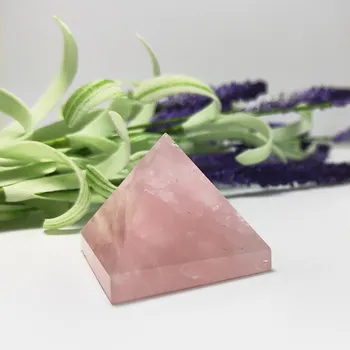 34 mm Naravnih citrine rose Quartz Crystal Piramida gemstone Zdravljenje