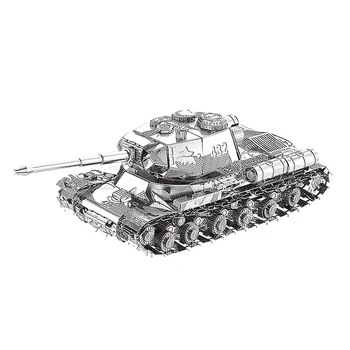 3D Kovinski Puzzle JS-2 tank Vojaško orožje Model DIY Laser Cut Sestavljanje Sestavljanke Igrače Namizno dekoracijo DARILO Za Revizijo