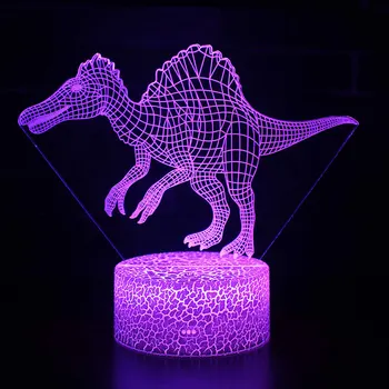 3D LED Nočna Lučka Lučka Jurassic Dinozaver Dejanje Slika Serije 16Color Daljinski upravljalnik namizne Svetilke, Igrače Park Za otrok Božič Darilo