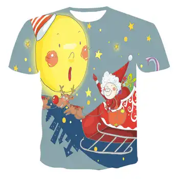 3D moške priložnostne T-shirt, sneg bučna lučka pokaže T-shirt, Božično drevo Festival T-shirt, Santa Claus natisnjeni par T-shirt
