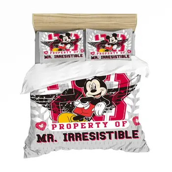 3D Tiskanih Roza Minnie Mickey Mouse Posteljnina Nabor Rjuhe Kritje Pillowcases Posteljnino Tolažnik Kritje za Otroke Twin Polno Kraljica